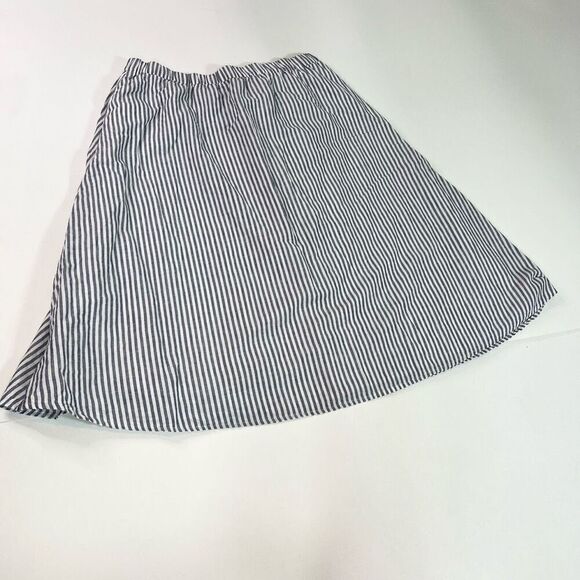 Talbots Plus Skirt Womens 1X Blue White Striped A-Line Preppy Nautical Linen - Picture 8 of 9